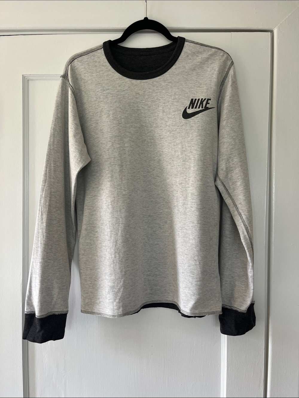 Nike Heather Gray Reversible Sweatshirt/ heavyweight T-shirt with  Gray Trim